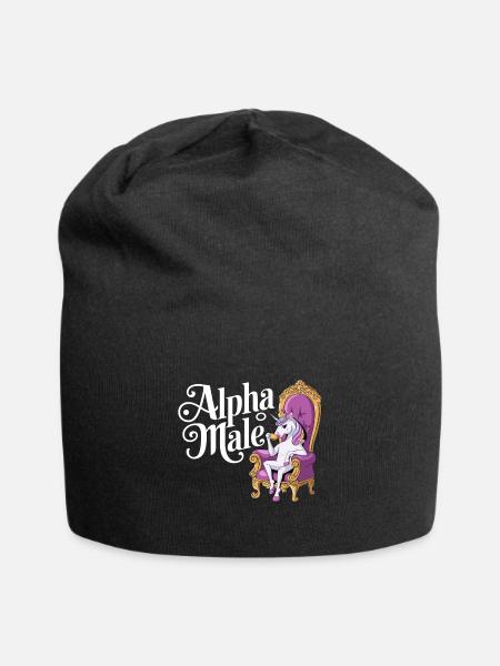 Regenbogen Alpha Man Einhorn - Jersey-Beanie - Schwarz