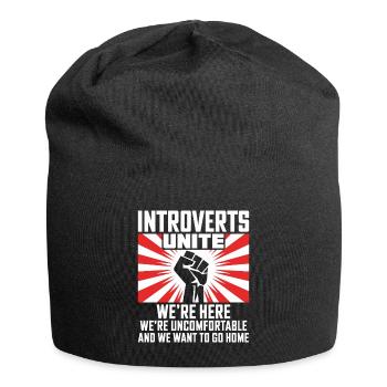 Introverts unite - Jersey Beanie - black - Front