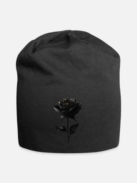 Schwarze Rose - Jersey-Beanie - Schwarz
