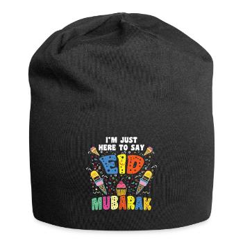 Eid Mubarak I'm here to say - Jersey Beanie - black - Front