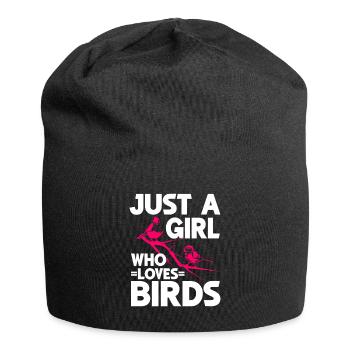 Observation des oiseaux Mignon Amoureux des oiseaux - Bonnet en jersey - noir - Devant