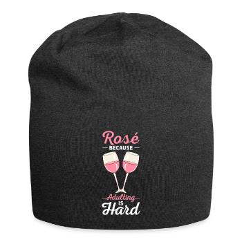 Wein Rosé - Jersey-Beanie - Anthrazit - Vorne