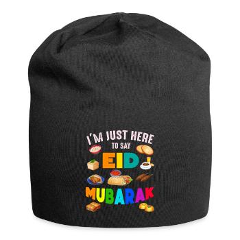 Je suis juste ici pour dire Aïd Moubarak - Bonnet en jersey - noir - Devant