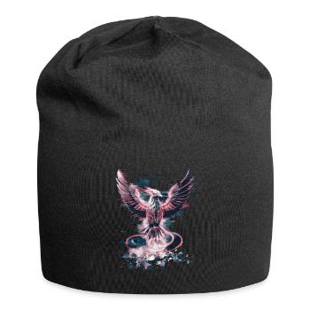Cyber Phoenix – Digitale Wiedergeburt & Tech-Aufstieg - Jersey-Beanie - Schwarz - Vorne