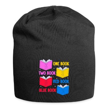 un livre deux livre livre rouge livre bleu Design pour un - Bonnet en jersey - noir - Devant