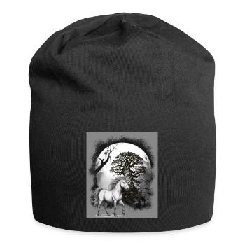 Einhorn Einhörner Pferd - Jersey-Beanie - Schwarz - Vorne