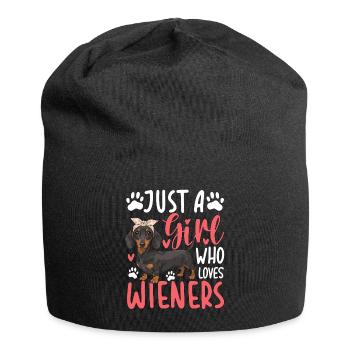 Just A Girl Who Loves Wieners - Jersey Beanie - black - Front