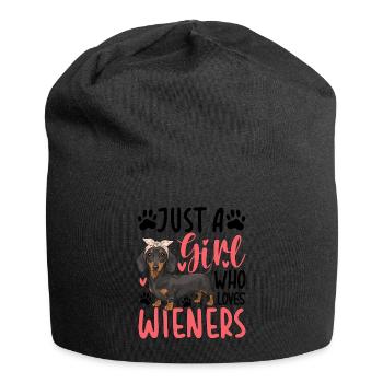 Just A Girl Who Loves Wieners - Jersey Beanie - black - Front