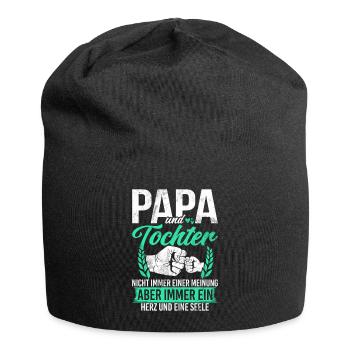 Papa Tochter Vatertag Vaterschaft Elternteil - Jersey-Beanie - Schwarz - Vorne
