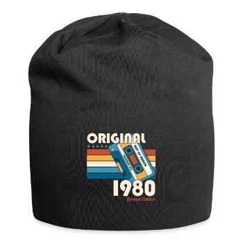 Cadeau d'anniversaire pour homme 45 ans, cassette février 1980 - Bonnet en jersey - noir - Devant