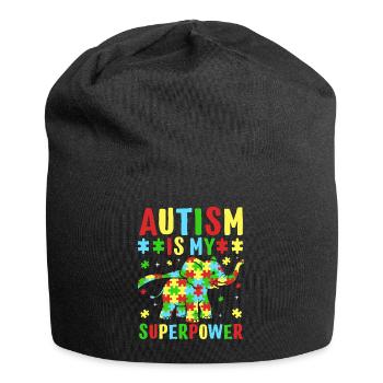 Autism is my superpower - Jersey Beanie - black - Front