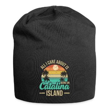 Everything I care about is on Catalina - Jersey Beanie - black - Front