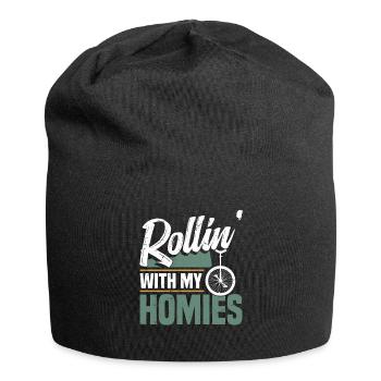 Rouler avec mes potes - Bonnet en jersey - noir - Devant