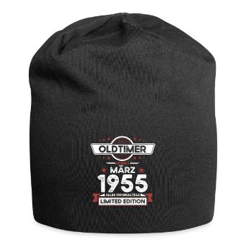 70. Geburtstag Oldtimer März Jahrgang 1955 - Jersey-Beanie - Schwarz - Vorne