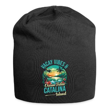 Vacay Vibes & Occänen -gezeiten Catalina Island - Jersey-Beanie - Schwarz - Vorne