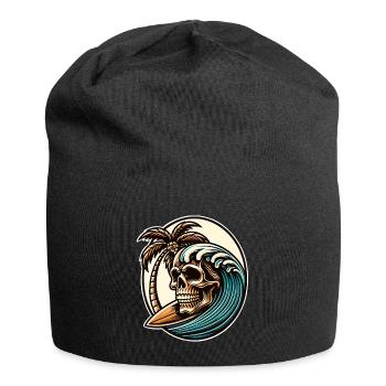 Surfing Surfer skull - Jersey Beanie - black - Front