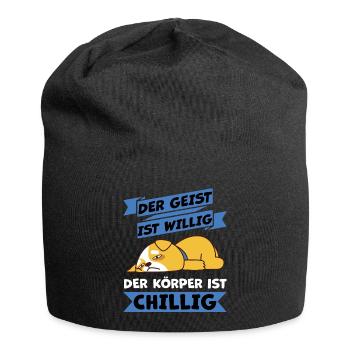 körper chillig haha ich piss mich - Jersey-Beanie - Schwarz - Vorne