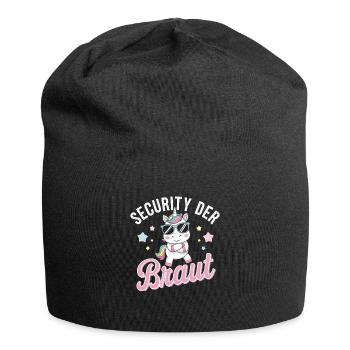 Security of the Bride Unicorn Bachelor Party Group Shirt - Jersey Beanie - black - Front