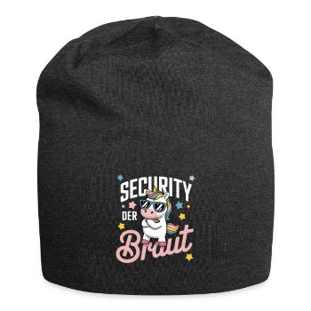 Security of the Bride Unicorn Bachelor Party Group Shirt - Jersey Beanie - charcoal grey - Front