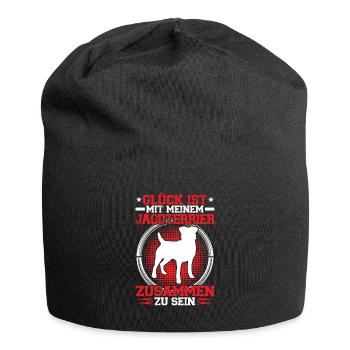Avec mon terrier de chasse, son chien de chasse allemand - Bonnet en jersey - noir - Devant