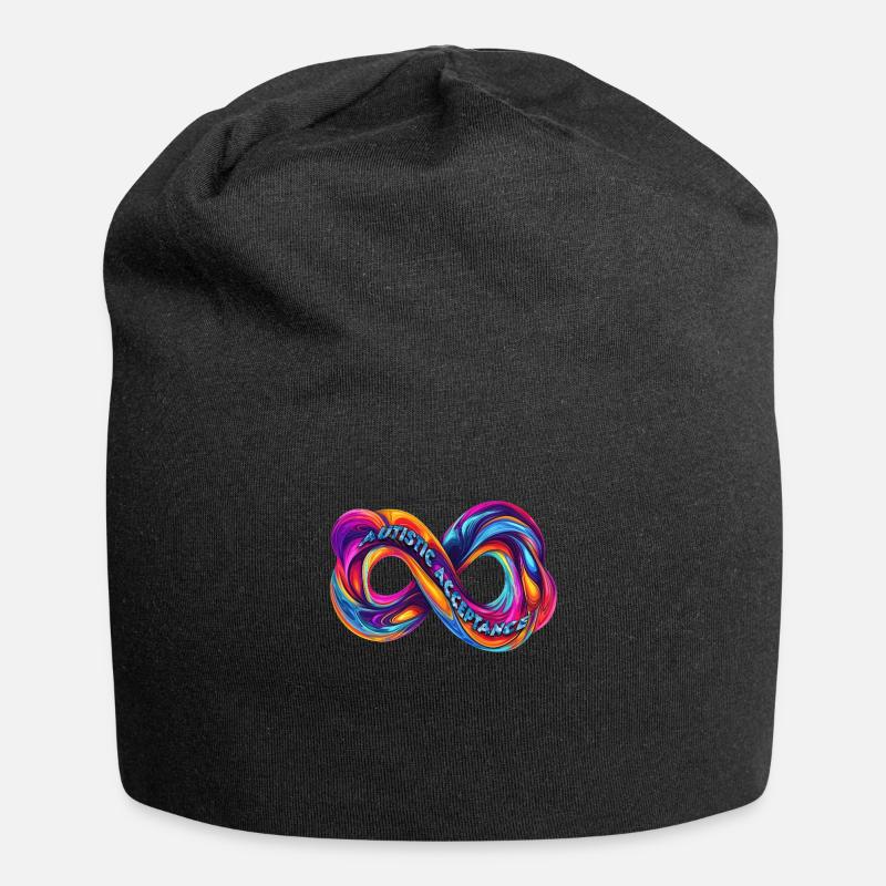 Infinity Symbol Autistic Acceptance - Jersey Beanie - black