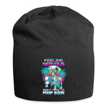 SCI, squelette, caca, humour, intestin irritable, syndrome - Bonnet en jersey - noir - Devant