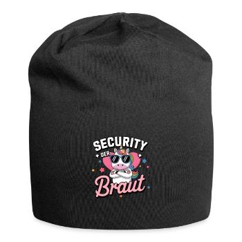 Security of the Bride Unicorn Bachelor Party Group Shirt - Jersey Beanie - black - Front