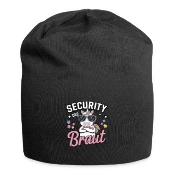 Security of the Bride Unicorn Bachelor Party Group Shirt - Jersey Beanie - black - Front