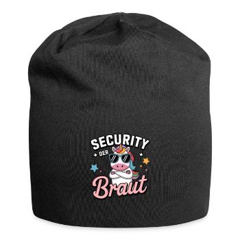 Security of the Bride Unicorn Bachelor Party Group Shirt - Jersey Beanie - black - Front