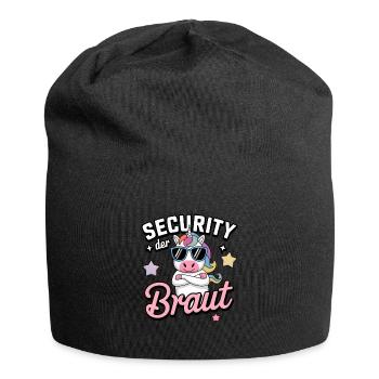 Security of the Bride Unicorn Bachelor Party Group Shirt - Jersey Beanie - black - Front