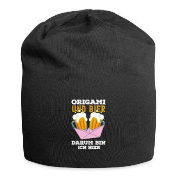 Origami and beer That's why I'm abstract here - Jersey Beanie - black - Front