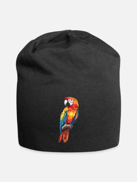 Papageie Papagei - Jersey-Beanie - Schwarz