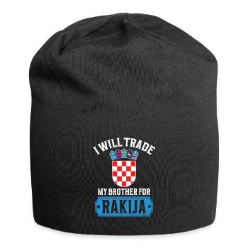 Je vais échanger mon frère contre du rakija - Bonnet en jersey - noir - Devant