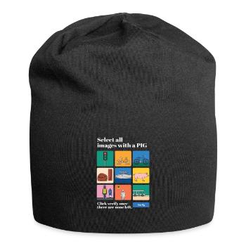 Select all Images with a PIG Captcha - Jersey-Beanie - Schwarz - Vorne