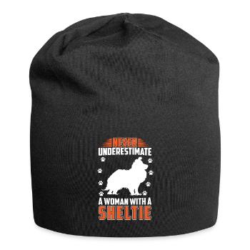 Shetland Sheepdog British Wife with Sheltie - Jersey Beanie - black - Front