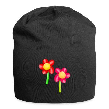 Blumen Blume Frühling - Jersey-Beanie - Schwarz - Vorne