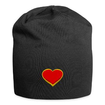 Herz Herzen Liebe Romantik Beziehung - Jersey-Beanie - Schwarz - Vorne