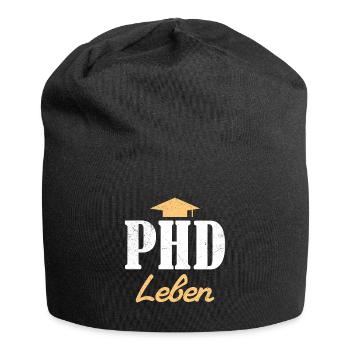 Doktorand PH.D LEBEN Doktortitel Lustiges - Jersey-Beanie - Schwarz - Vorne