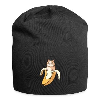 Funny Guinea Pig In Banana - Jersey Beanie - black - Front