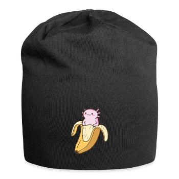 Funny Axolotl In Banana - Jersey Beanie - black - Front