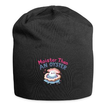 moister than an oyster lustiger Humor - Jersey-Beanie - Schwarz - Vorne