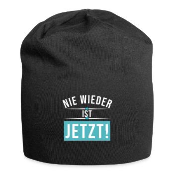 Nie wieder ist jetzt - Jersey-Beanie - Schwarz - Vorne
