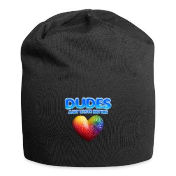 Dudes Just Taste Better Pride Month LGBTQ Gay - Jersey Beanie - black - Front