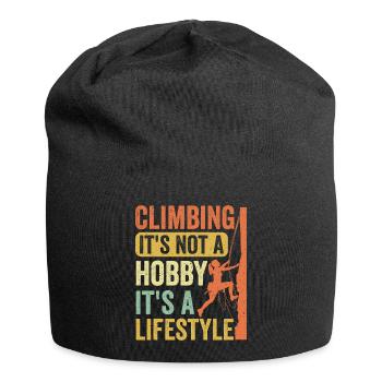 Klettern - es ist kein Hobby. Es ist ein Lebensstil - Jersey-Beanie - Schwarz - Vorne