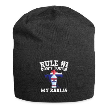 Rule No. 1: Don't touch my rakija - Jersey Beanie - charcoal grey - Front