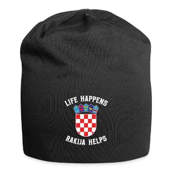 Das Leben Passiert Rakija Hilft - Jersey-Beanie - Schwarz - Vorne