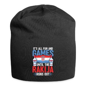 C’est tout le plaisir et les jeux jusqu’à la rakija - Bonnet en jersey - noir - Devant