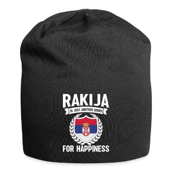 Rakija Ist Nur Ein Weiteres Wort Für Glück - Jersey-Beanie - Schwarz - Vorne