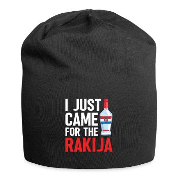 Ich Bin Gerade Für Die Rakija Gekommen - Jersey-Beanie - Schwarz - Vorne