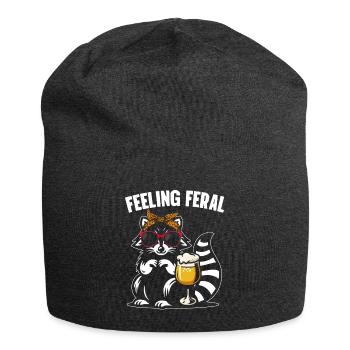 Funny Opossum Wild Girl Party Holiday Summer - Jersey Beanie - charcoal grey - Front